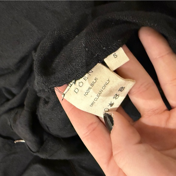 Doen Black Serre Raw Silk Soft Zip Up Jumpsuit Boiler Suit Size Small Dôen - Picture 6 of 7